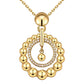 Double Circle Shape Plated Metal Copper Charm Necklace