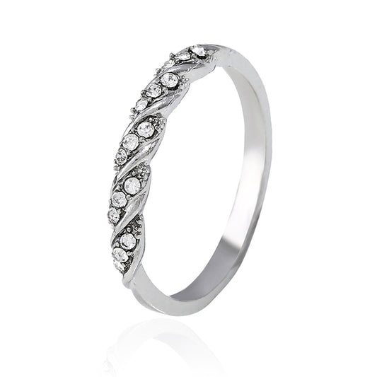 Women's Leaf Design Rhinestone Ring