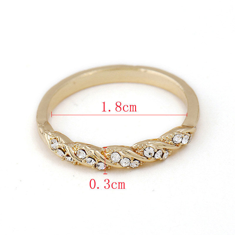 Women's Leaf Design Rhinestone Ring