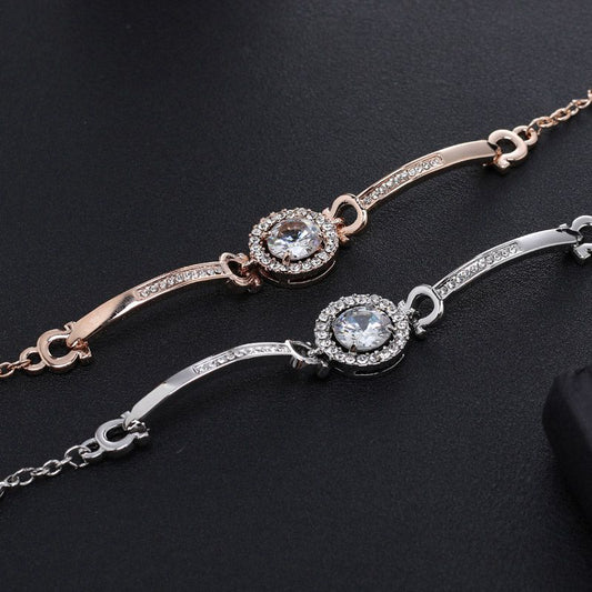 Luxurious Zircon Decoration Design Alloy Bracelet.