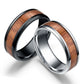 Gender Neutral Faux Wood Design Steel Ring.