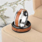 Gender Neutral Faux Wood Design Steel Ring.