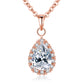 Tear Drop Shape Zircon Pendant Necklace.