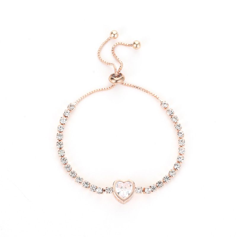 Heart Shaped Crystal Design Women Adjustable Bracelet