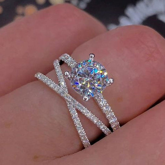 Faux Diamond Decor Engagement Ring