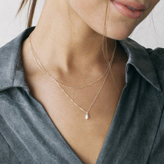 Delicate Faux Pearl 2-Layer Necklace