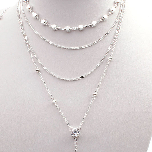 Women's Rhinestone 4-Layer Necklace