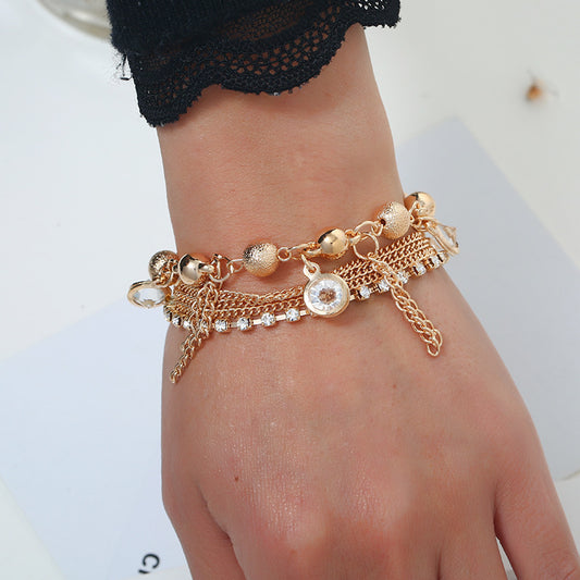 Multilayer Gold Color Handmade Beaded Bracelet