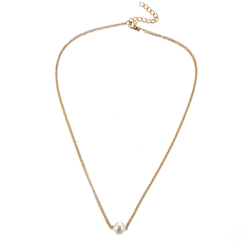 Faux Pearl & Diamond 3-layer Necklace