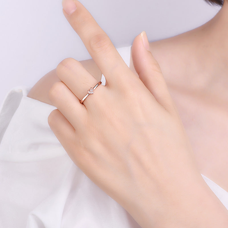 Heart Zircon Adjustable Ring