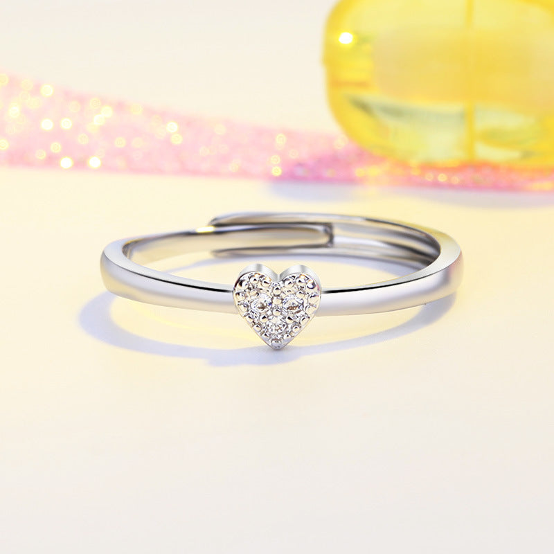 Heart Zircon Adjustable Ring