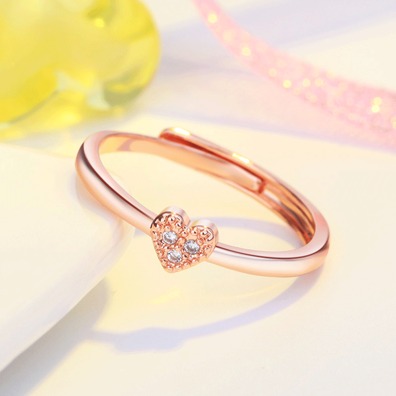 Heart Zircon Adjustable Ring