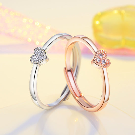 Heart Zircon Adjustable Ring