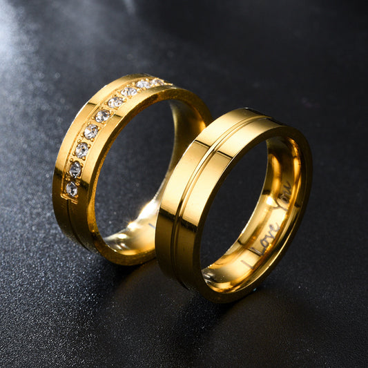 His and Hers Engraved I Love You Rings