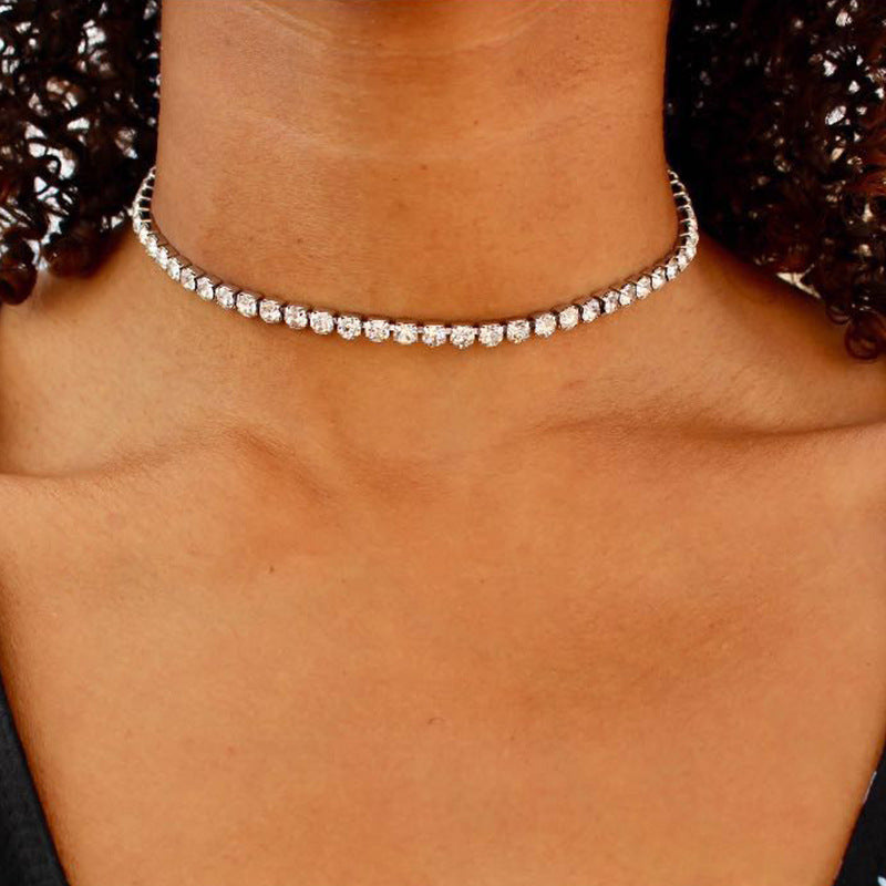 Full Rhinestone Choker Necklace.