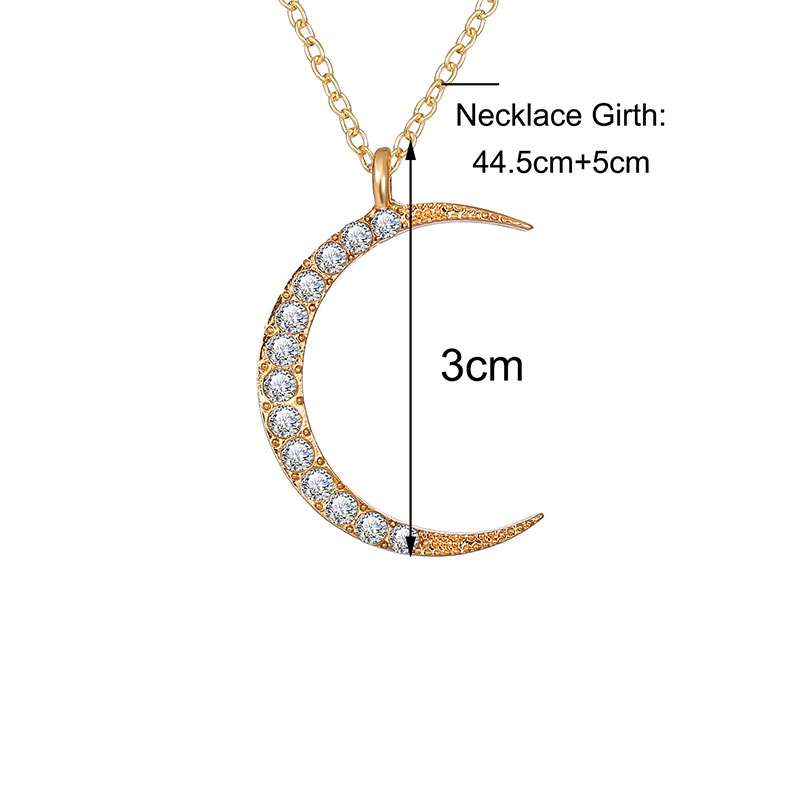 Sun Moon Star Pendant Rhinestone Necklaces