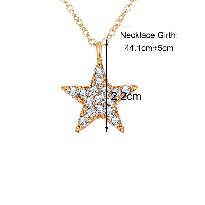 Sun Moon Star Pendant Rhinestone Necklaces