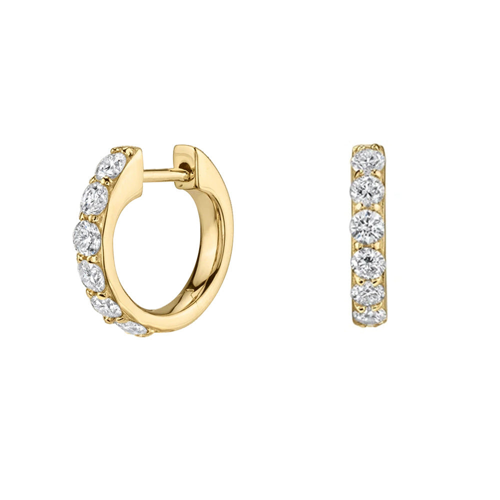 Rhinestone Small Hoop Design Women's Earrings.