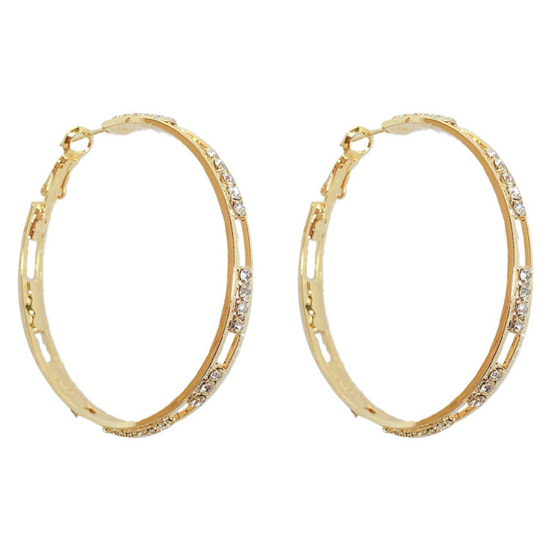 Faux Diamond Women's Large Hoop Earrings