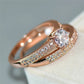 Faux Diamond Rhinestone Women's Fashionable Ring 2pc/set