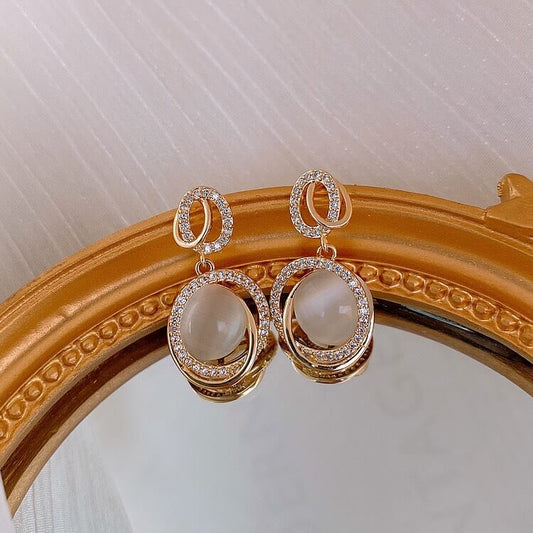 Rhinestone Hoop Decorative Earrings