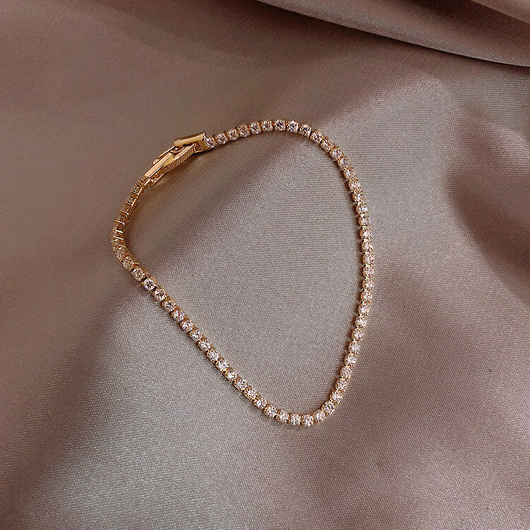 Zircon Wrapped Design Gold Color Bracelet