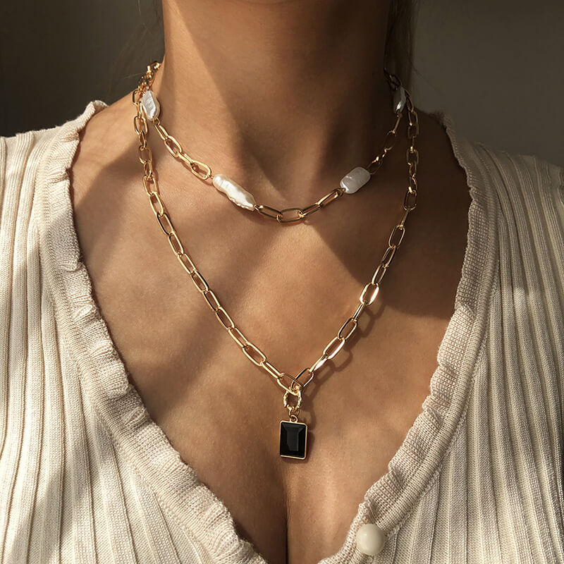 Double Layer Faux Pearl Necklace