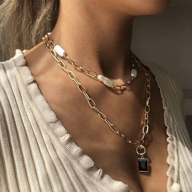 Double Layer Faux Pearl Necklace