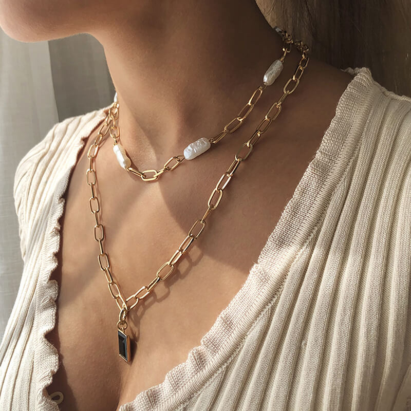 Double Layer Faux Pearl Necklace