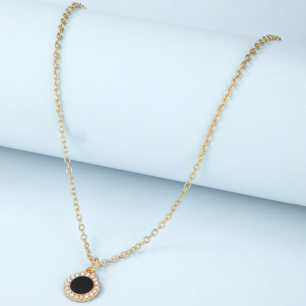 Pendant Faux Diamond Gold Color Necklace