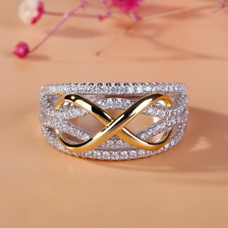 Rhinestone Cross Design Ring