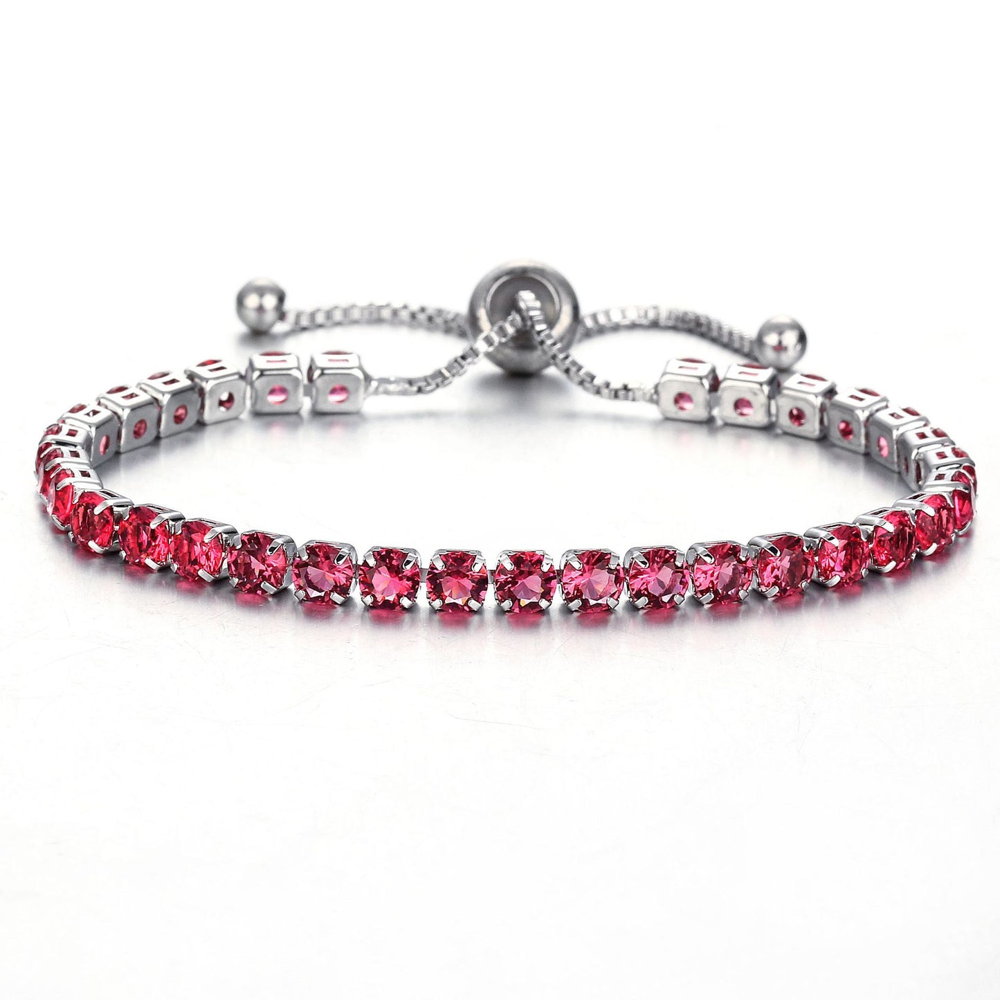 Faux Diamond One Row Push/Pull Bracelet