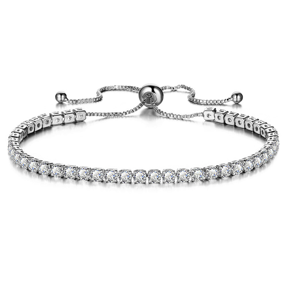 Faux Diamond One Row Push/Pull Bracelet