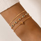 Gold Color Heart Shape Design Rhinestone Bracelet Set