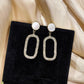 Rhinestone Decorated Geometric Design Earrings