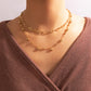 Bell Design Pendant Gold Color Multilayer Necklace.