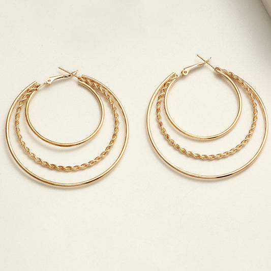 Hoop Earrings Multilayer Style Design.