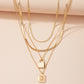 Letter And Lock Gold Color Pendant Necklace Set