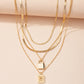 Letter And Lock Gold Color Pendant Necklace Set