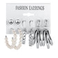 Earring Collection - Faux Pearl Hoops and Studs Earring Sets