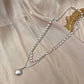 Two Layer Faux Pearl Pendant Necklace