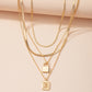 Letter And Lock Gold Color Pendant Necklace Set