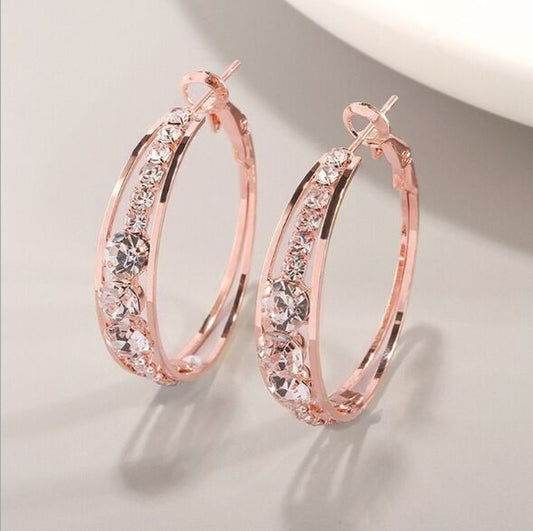 Women's Hoop Rhinestone Earrings