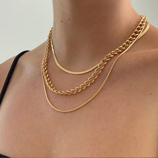 3-Layer Gold Color Necklace