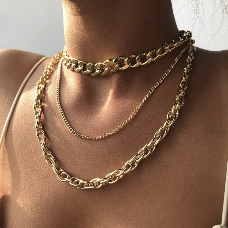 Thick Style Multilayer Chain Alloy Necklace