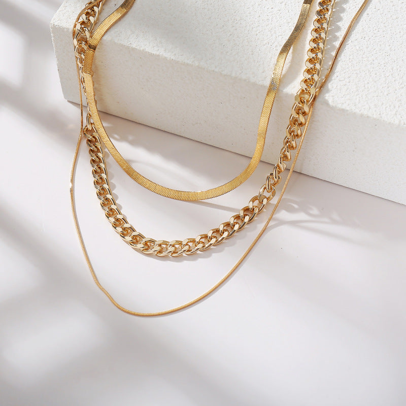 3-Layer Gold Color Necklace