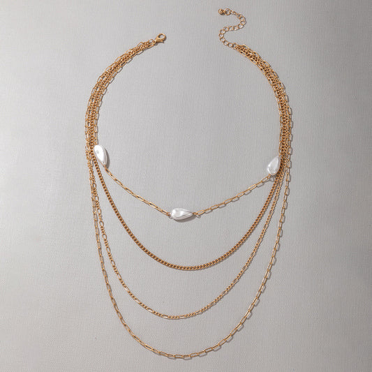 4-Layer Faux Pearl Necklace