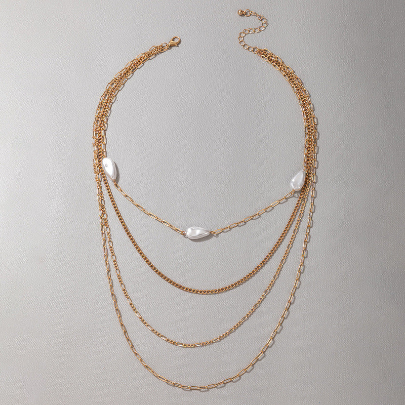 4-Layer Faux Pearl Necklace
