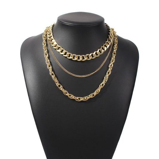 Thick Style Multilayer Chain Alloy Necklace