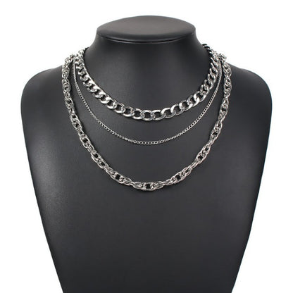 Thick Style Multilayer Chain Alloy Necklace